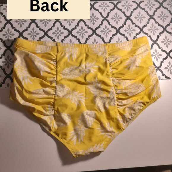 *BOGO FREE* Torrid Size 3 High-Rise Pineapple Ruched Bikini Bottom - Picture 3 of 7